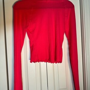 Free People intimates long sleeved bright coral mock neck size medium